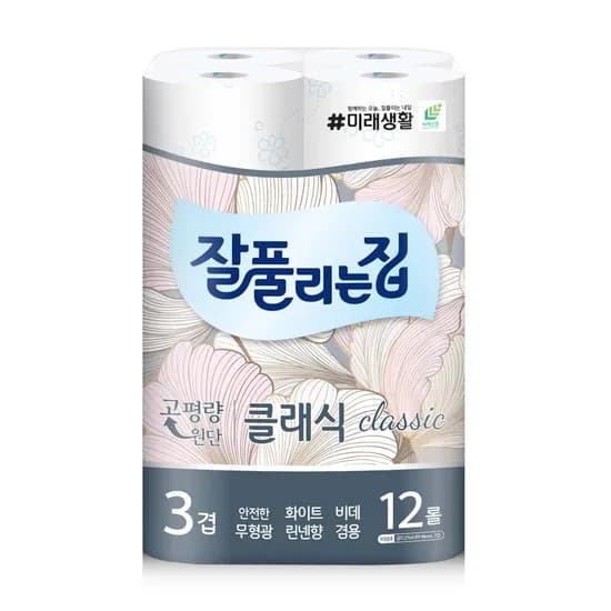 미래생활 잘풀리는집 클래식, 3겹, 27m, 12롤, 1팩