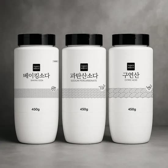 톡톡이 과탄산소다 구연산 베이킹소다 450g 3종세트 1세트