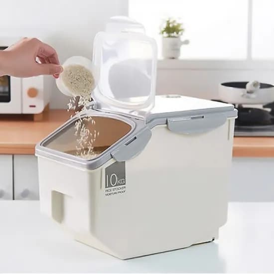 디모트 오픈캡 모노 쌀통, 그레이, 10kg, 22.5x32x26cm, 1개