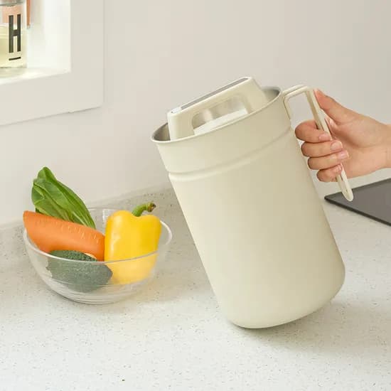 무디타 304 스텐 진공 음식물 쓰레기통 아이보리 2.8L 1개
