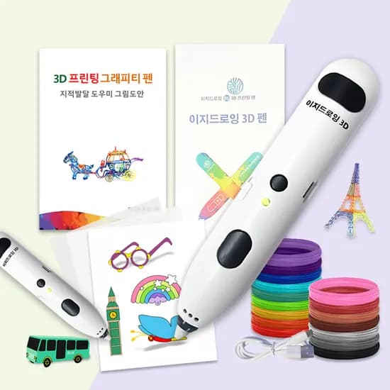 이지드로잉 저온 3D펜 쓰리디펜 PCL필라멘트 세트, PCL 필라멘트 5m x 10개 , 1개