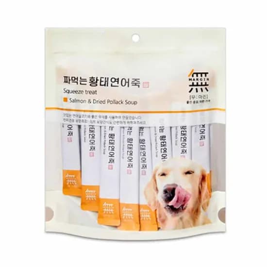 바우와우 무마진 짜먹는 강아지 죽, 황태연어죽, 480g, 35P, 1개