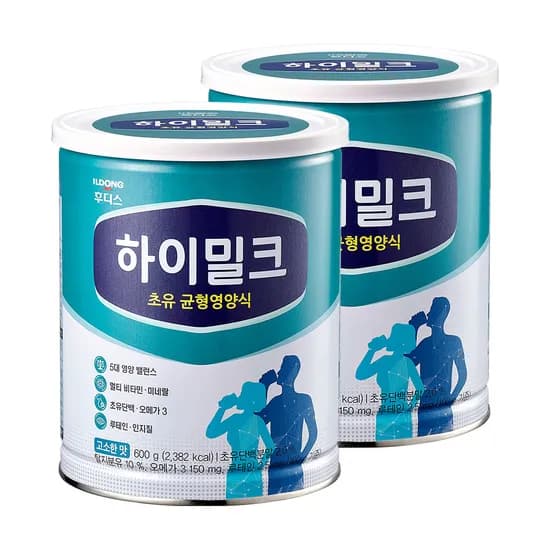 일동후디스 하이밀크 초유 균형영양식 600g 2캔