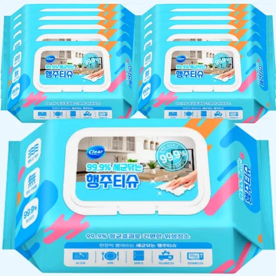 클리어 행주티슈, 70매, 10팩