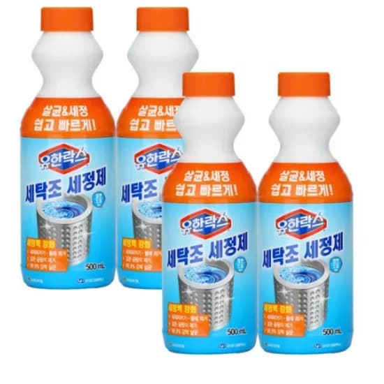 유한락스 세탁조 세정제 500ml 4병