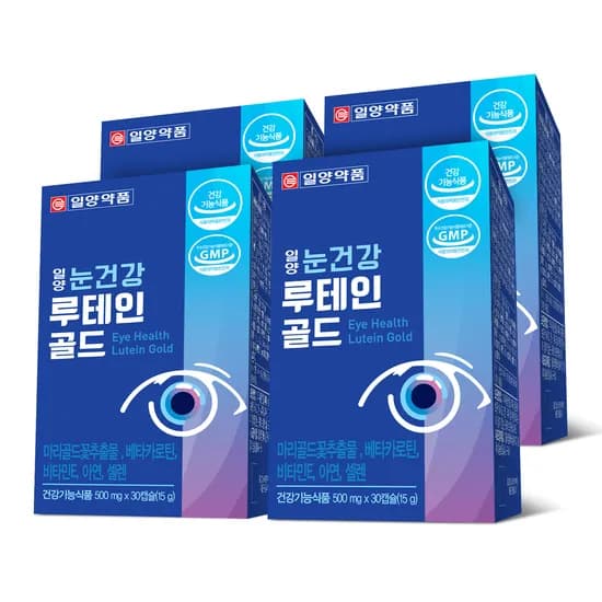 일양약품 눈건강 루테인 골드, 500mg, 30캡슐, 4박스