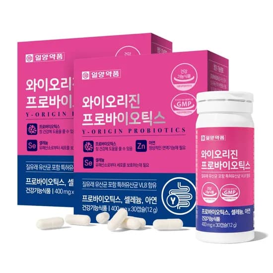 일양약품 와이오리진 프로바이오틱스 질유래유산균, 400mg, 30캡슐, 2박스