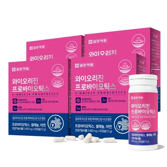 일양약품 와이오리진 프로바이오틱스 질유래유산균, 400mg, 30캡슐, 4박스