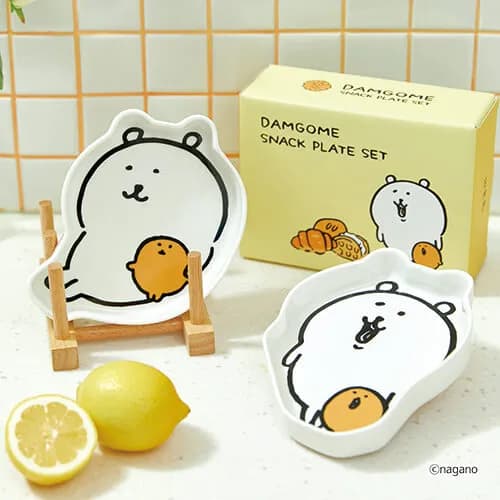 담곰이 세라믹 스낵 플레이트 세트 2개입