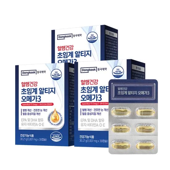 동국제약 혈행건강 초임계 알티지 오메가3 1007mg 30캡슐 3박스