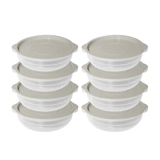 모던쿡 전자렌지용 냉동밥 반찬 보관용기, 스카이블루 4개, 네이비그레이 4개, 450ml