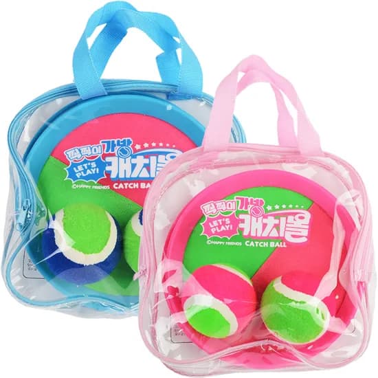 찍찍이 가방 캐치볼세트, 핑크, 1개