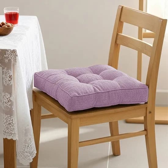 레토 방석 푹신한 쿠션 퀼팅 사무실 식탁 쿠션 키높이 의자방석, 라벤더, 40cm