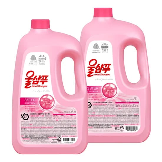 애경 울샴푸 오리지널 액체 세탁 세제, 3L, 2개