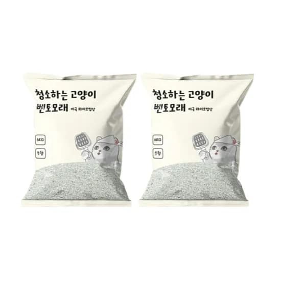 청소하는 고양이 벤토모래 미국 와이오밍산, 6kg, 2개, 1박스