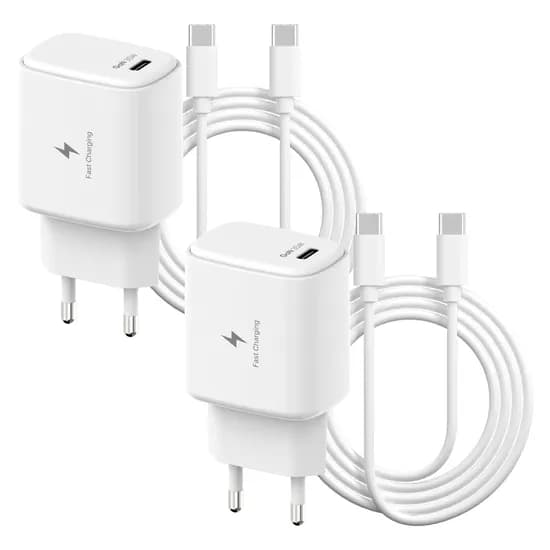 템플러 초고속 충전기 35W 1포트 C타입 PD + 45W CtoC 케이블, 화이트+민트, 2개