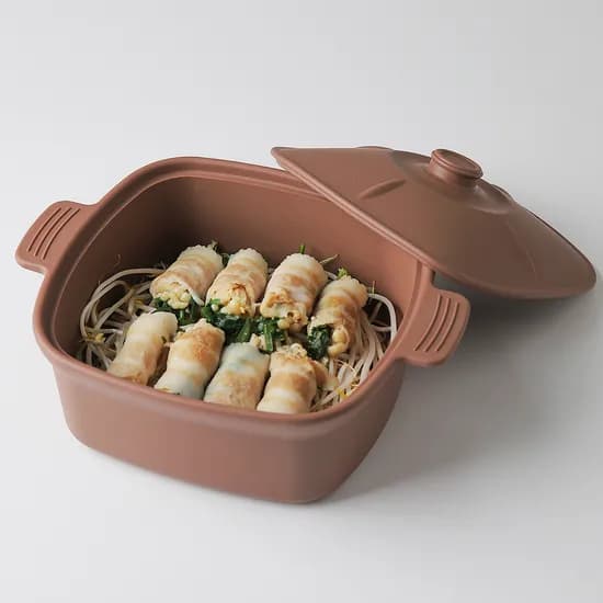 칼로쿡 다용도 실리콘 찜기 사각 모카브라운 1200ml 1개