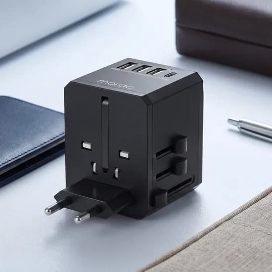 모락 브리큐 USB 4포트 여행용 멀티 플러그 어댑터 USB-C 1포트 USB-A 3포트 1개