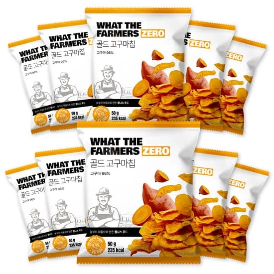 왓더파머스 제로 황금 고구마칩, 저당, 50g, 10봉