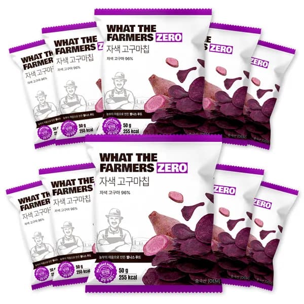 왓더파머스 제로 자색 고구마칩 50g 10봉 17,900원