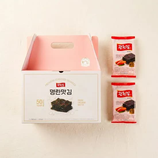 광천김 선물세트 명란맛김 4g 24개입 1세트