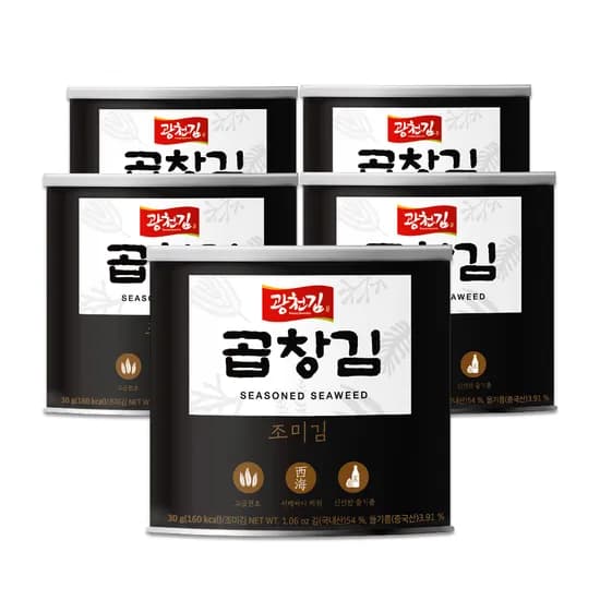 광천김 곱창김, 30g, 5캔