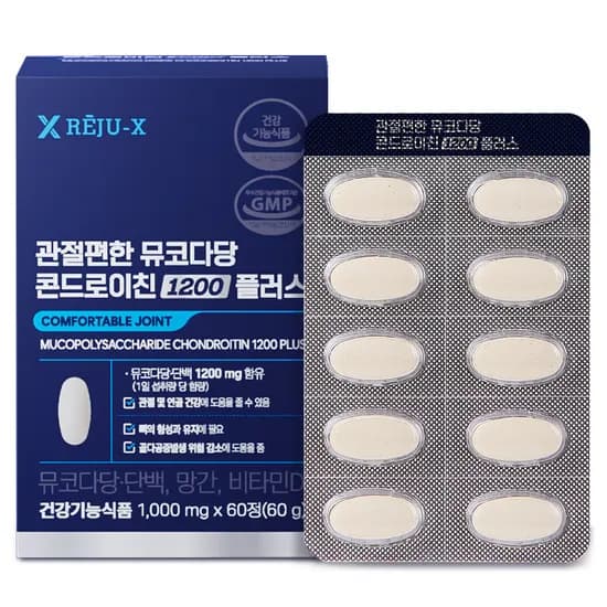 관절편한 뮤코다당 콘드로이친 1200 플러스 1,000mg 60정 1박스
