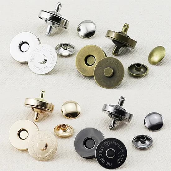 더블캡자석단추, 실버, 18mm, 10개