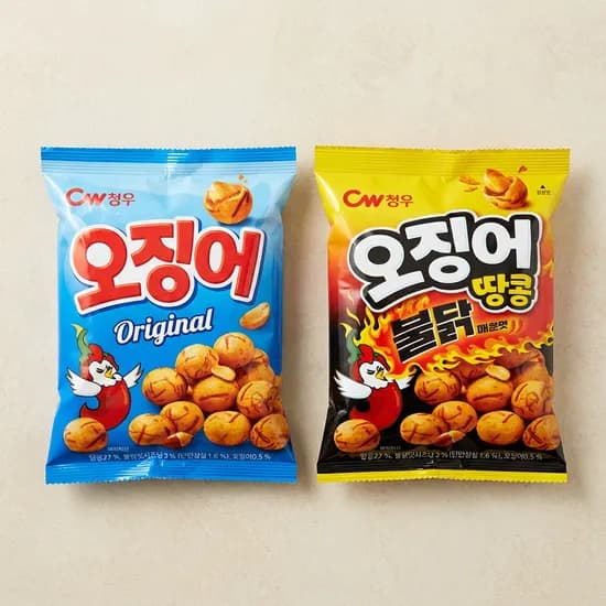 청우 오징어땅콩 10봉세트 오리지널 90g 5봉 외 불닭 90g 5봉