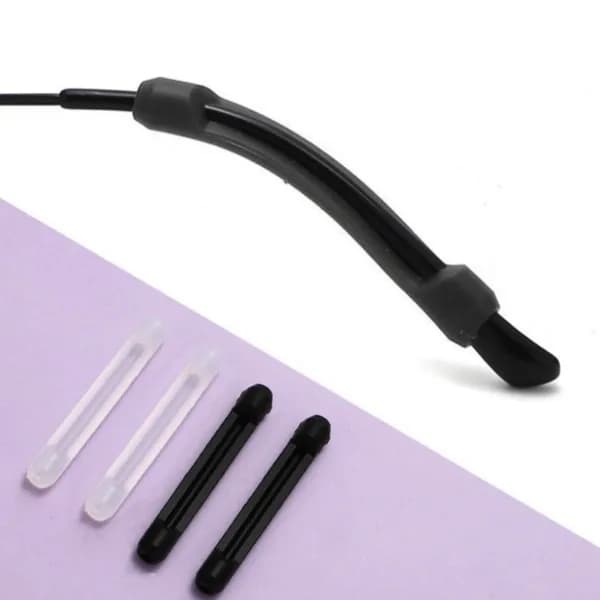 실리콘 안경 흘러내림 방지 귀 고무 다리 팁 블랙 1쌍