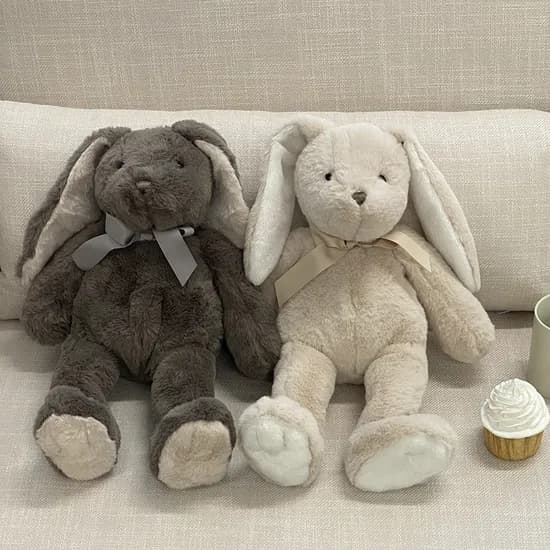 데데리트 안고자는 보들보들 귀여운 모카 토끼 애착 선물용 봉제 인형 아이보리 1개
