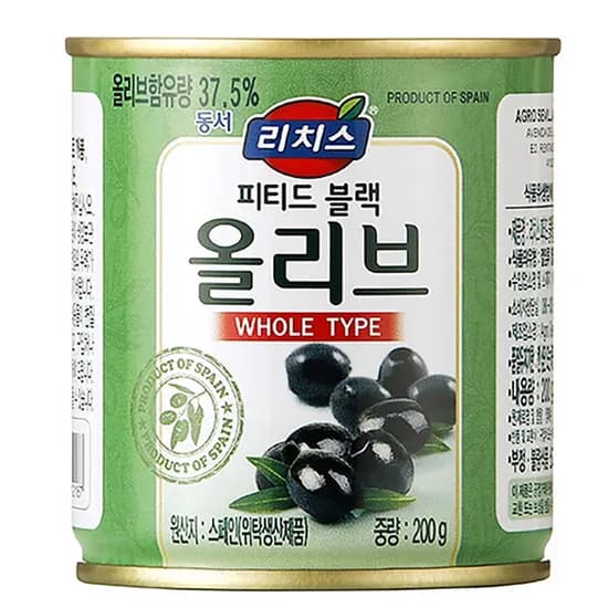 리치스 블랙 올리브 홀 200g 12캔