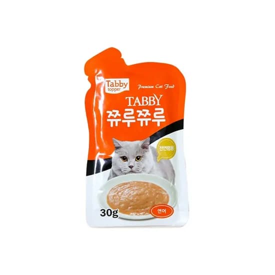 Tabby 쮸루쮸루 고양이간식 고양이파우치, 연어, 30g, 48개
