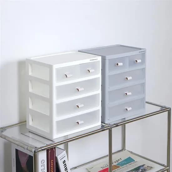 니드코 모던 멀티 미니 서랍장, 화이트, 26cm, 4단