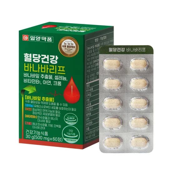 일양약품 혈당건강 바나바리프, 500mg, 60정, 1박스