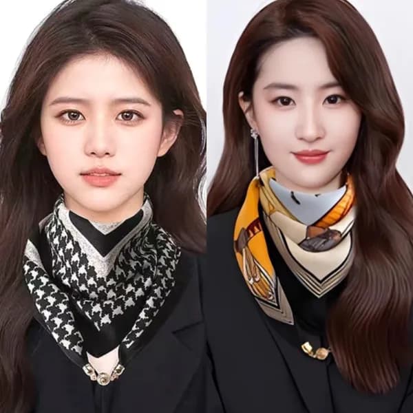 여성 쁘띠 목 자석 스카프 엘레강스 2개