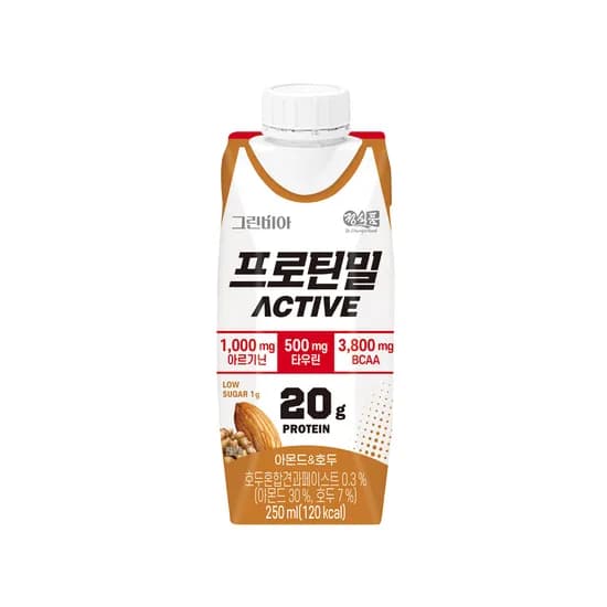 그린비아 프로틴밀 액티브 아몬드와호두 250ml 54팩 55,900원