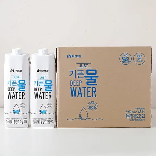 자연드림 JUST 기픈물, 1L, 12개