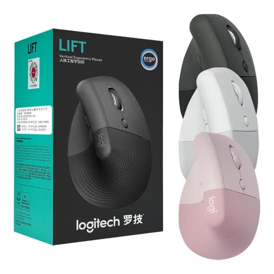 로지텍 리프트 버티컬 무선마우스, 그래파이트, 1개