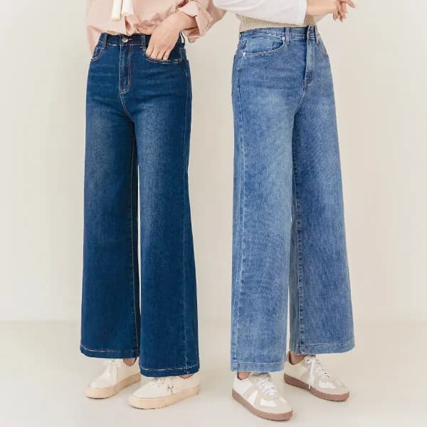 여성 히든밴딩 스판 와이드 청바지 진청 XL 1개 27,900원