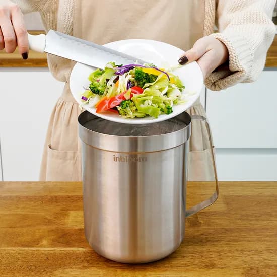 인블룸 완벽밀폐 스텐 음식물 쓰레기통, 올스텐, 3L, 1개