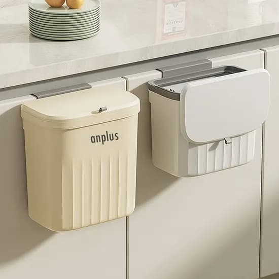 앙플러스 냄새차단 주방 걸이형 음식물 쓰레기통, 8.5L, 옐로우, 1개