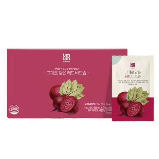 움움 레드비트즙 100ml 60포 1개 29,890원