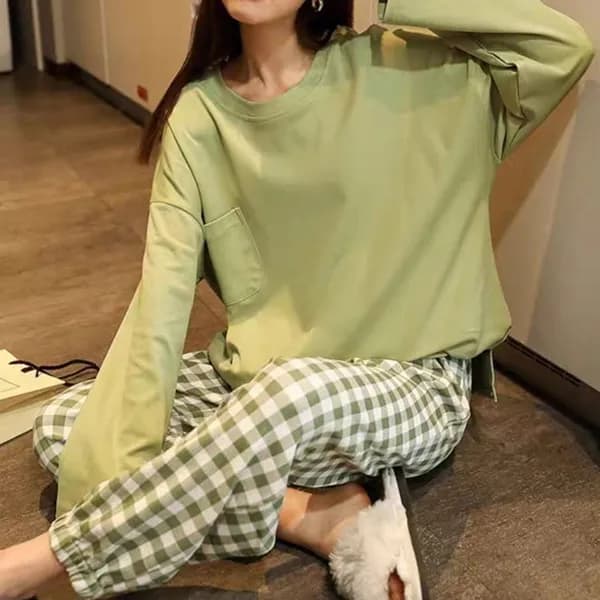 데코룩스 데일리 베이직 홈웨어 잠옷 올리브그린