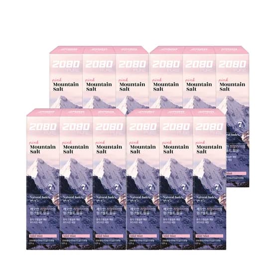 2080 퓨어솔트 치약, 핑크마일드민트향, 120g, 12개
