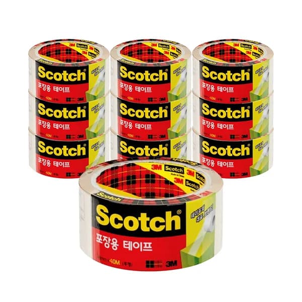3M 스카치 포장용 박스테이프 리필 3650 48mm x 40m 10롤