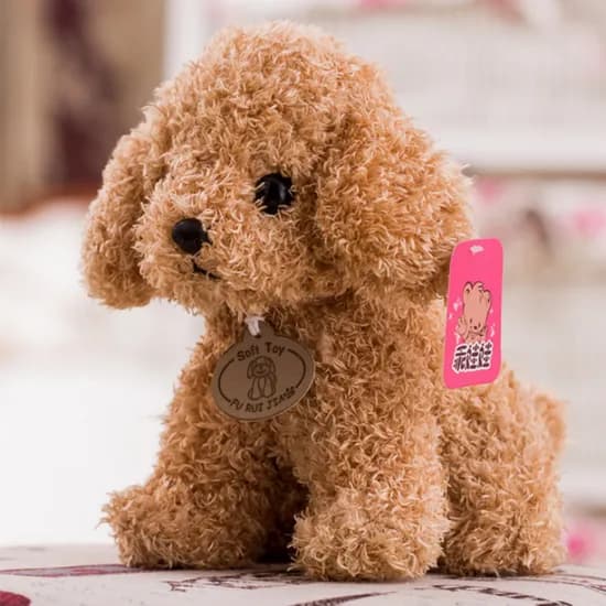 네이처타임즈 뽀글 강아지 인형, 브라운, 25cm