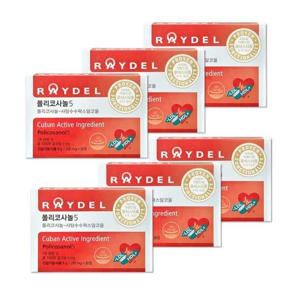 레이델 폴리코사놀5 쿠바산 200mg 30정 6개