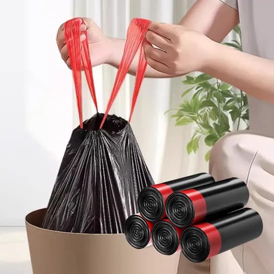 헤이까야 끈있는 분리배출 쓰레기 비닐봉투 검정 75매 1개