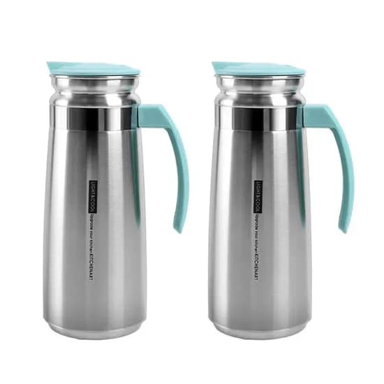 키친아트 1+1 스텐 냉장고 물병 식당 업소용 물통, 민트, 1L, 2개